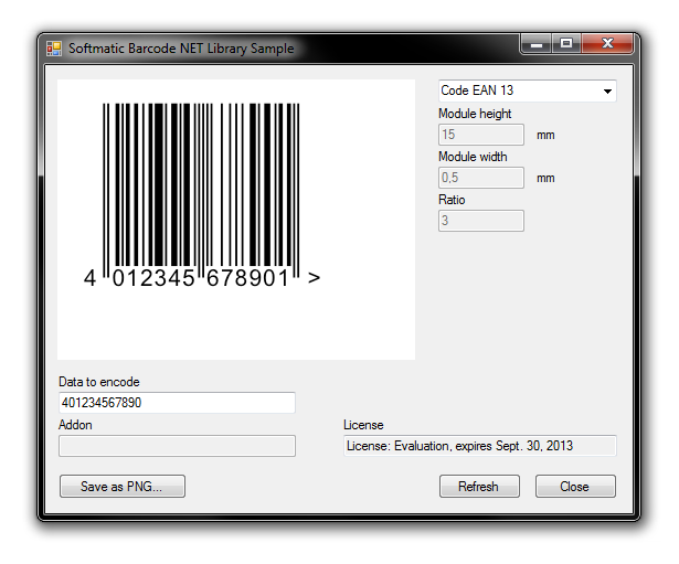 Screenshot of C# Barcode Generator