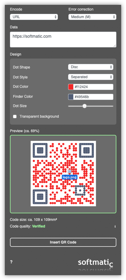 Drag image over QR Code in InDesign document