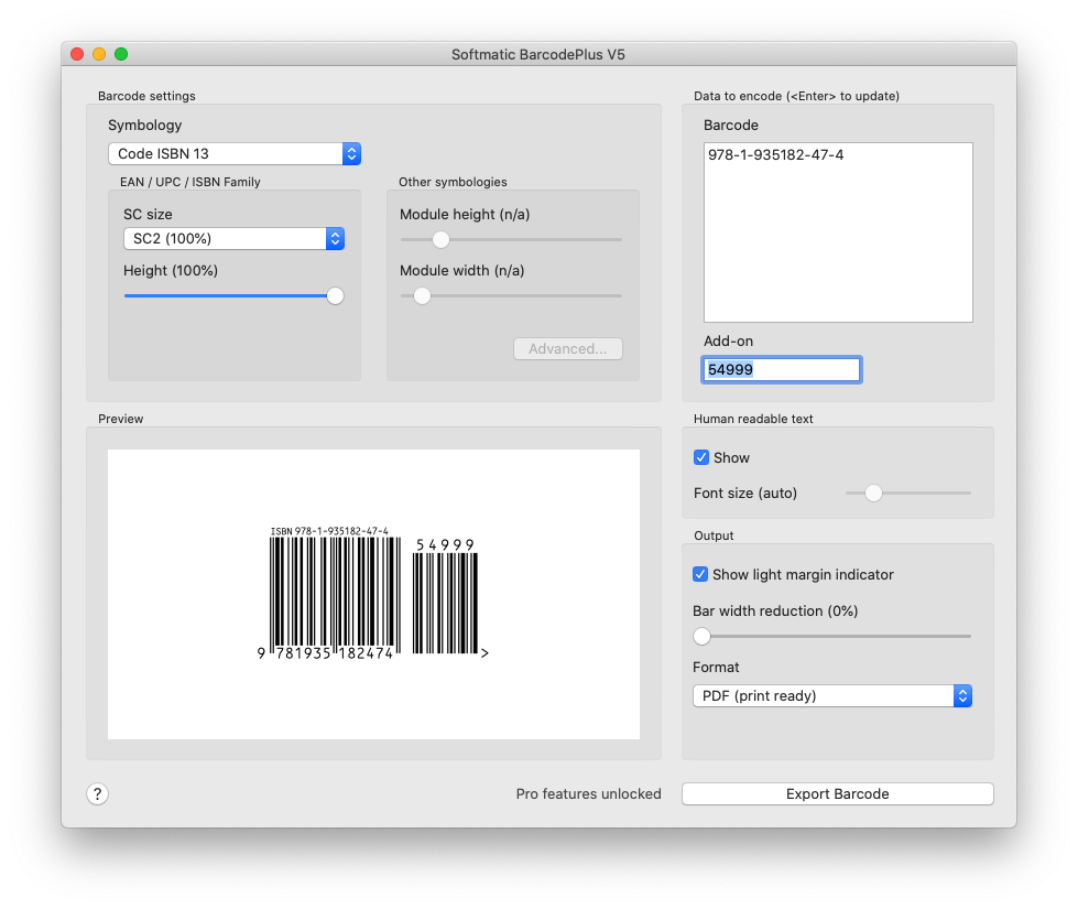 Adobe Barcode Generator EAN ISBN
